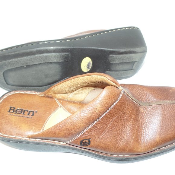 Born Clogs Leather Slip-On Wedge Mules Sz 11 (43) - Picture 3 of 4
